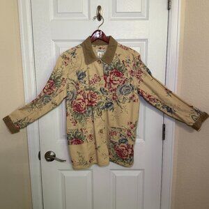 Coldwater Creek Canvas Tapestry Floral Print Jacket • Petite Medium